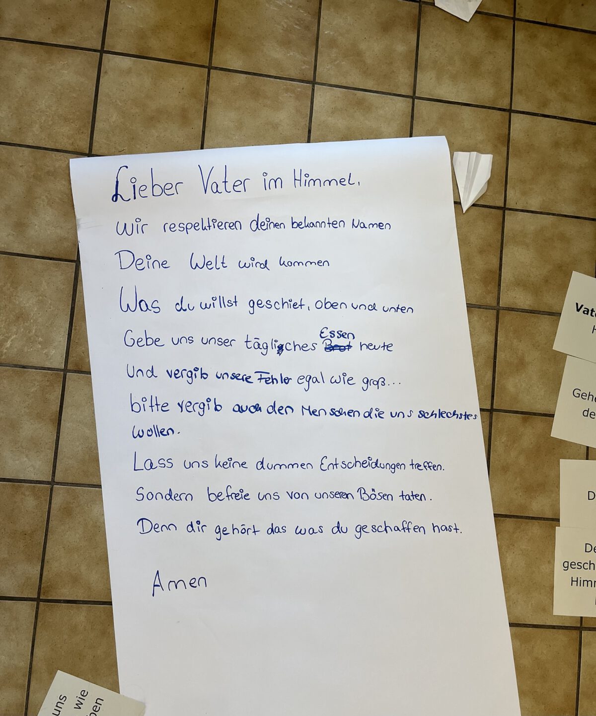 Das Vaterunser in Konfi Sprache