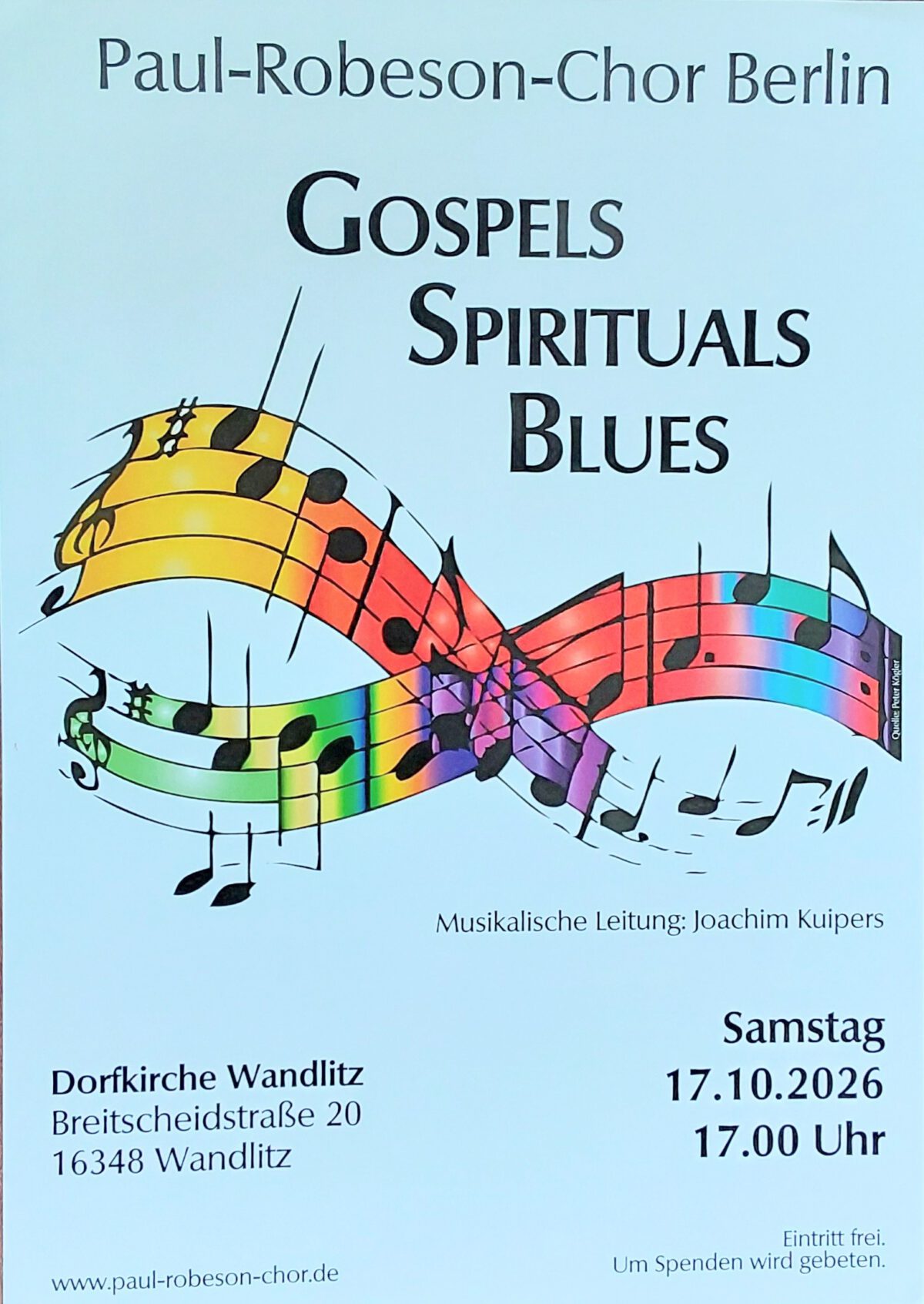 Chorkonzert: Gospels, Spirituals & Blues in der Dorfkirche Wandlitz